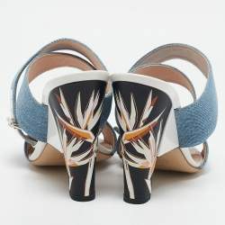 Fendi Blue Denim Ankle Strap Sandals Size 40