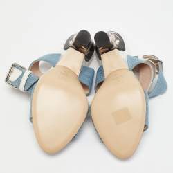 Fendi Blue Denim Ankle Strap Sandals Size 40