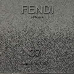 Fendi Black/Brown Zucca Knit Fabric Rockoko Slip On Sneakers Size 37