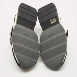 Fendi Black/Brown Zucca Knit Fabric Rockoko Slip On Sneakers Size 37
