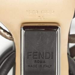 Fendi Tricolor Snake Embossed Leather and Leather Fendi First Ankle Strap Sandals Size 35