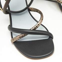 Fendi Tricolor Snake Embossed Leather and Leather Fendi First Ankle Strap Sandals Size 35