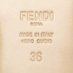 Fendi Green Mink Fur Baguette Slide Sandals Size 36
