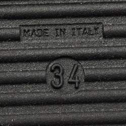 Pre Owned Fendi Black/Brown Zucca Print Knit Fabric Rockoko Sneakers Size 34