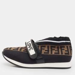 【関税負担】 FENDI KARLITO SLIP-ON Fendi White/Black Leather Studded Karlito Slip On Sneakers
