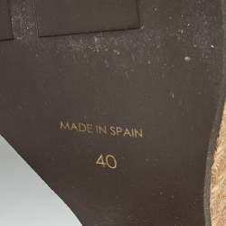 Pre Owned Fendi Green Lizard and Patent Leather Espadrille Wedge Sandals Size 40