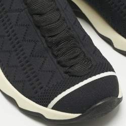 Pre Owned حذاء رياضي فندي نسيج تريكو أزرق كحلي مرتفع مقاس 37