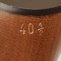 Pre Owned Fendi Brown Canvas and Patent Leather Zucca Slide Sandals Size 40.5