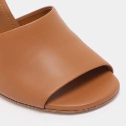 Pre Owned Fendi Brown Leather First Heel Mules Size 40