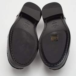 مملوكة مسبقًا Fendi Size 36 Black Brushed Leather Slip On Loafers