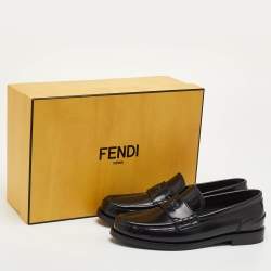 مملوكة مسبقًا Fendi Size 36 Black Brushed Leather Slip On Loafers