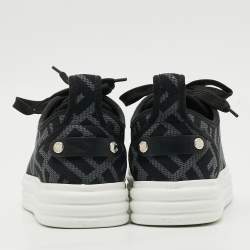 مملوكة مسبقًا Fendi Size 38 Black/Grey Fabric FF Motif Platform Sneakers