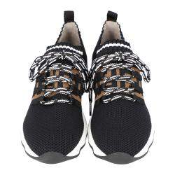Pre Owned Fendi Black Low Knit Sneakers Size 40