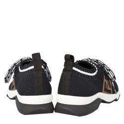 Pre Owned Fendi Black Low Knit Sneakers Size 40
