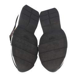 Pre Owned Fendi Black Low Knit Sneakers Size 40