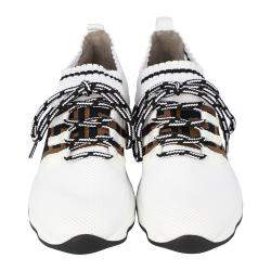 Fendi White Low Knit Sneakers Size 38