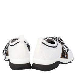 Fendi White Low Knit Sneakers Size 38