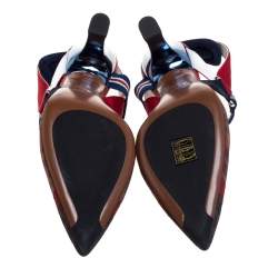 مملوكة مسبقًا Fendi Multicolor FF Print Mesh And Nylon Colibri Slingback Sandals Size 40