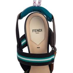 Fendi Multicolor Mesh And Fabric Colibri Slingback Pointed Toe Sandals Size 39.5