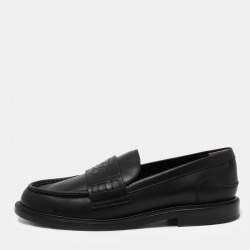 Fendi Black Leather Slip On Loafers Size 39