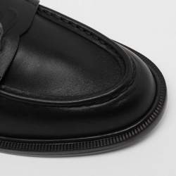Fendi Black Leather Slip On Loafers Size 39