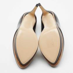 Pre Owned Fendi Black Leather Platform Pumps Size 39