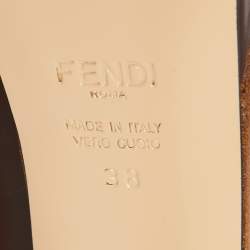 Pre Owned Fendi Burgundy Leather Platform Pumps Size 38