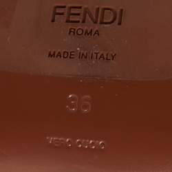 Pre Owned Fendi Light Pink Shearling Ice Heel Ankle Length Boots Size 36