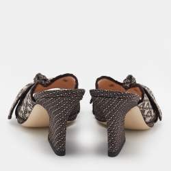 Pre Owned Fendi Brown Fabric Knotted Slide Sandals Size 38.5