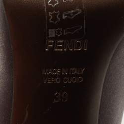 Pre Owned Fendi Grey Satin Pom Pom Open Toe Pumps Size 39