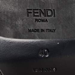 Pre Owned Fendi Black Calf hair Ice Heel Loafers Size 40