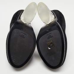 Pre Owned Fendi Black Calf hair Ice Heel Loafers Size 40