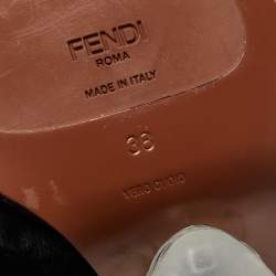 Pre Owned Fendi Black Shearling Fur Ankle Boots Size 38