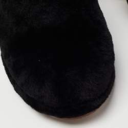 Pre Owned Fendi Black Shearling Fur Ankle Boots Size 38