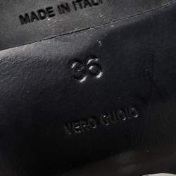 Pre Owned Fendi Black Calf Hair Block Heel Loafer Pumps Size 36