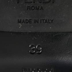 Pre Owned Fendi Black Calf Hair Block Heel Loafer Pumps Size 39