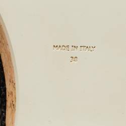 Pre Owned Fendi Blue Denim and Lizard Embossed Leather Wedge Ankle Strap Sandals Size 38