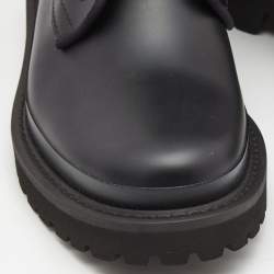 Pre Owned Fendi Black Rubber and Zucca Knit Fabric Ankle Boots Size 38