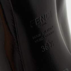 Pre Owned Fendi Black Patent Leather Knee Length Boots Size 38.5
