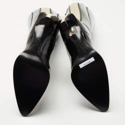 Pre Owned Fendi Black Patent Leather Knee Length Boots Size 38.5