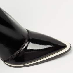 Pre Owned Fendi Black Patent Leather Knee Length Boots Size 38.5