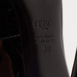 Pre Owned Fendi Black Patent Leather Flowerland Strappy Pumps Size 39