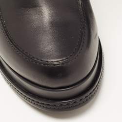 Pre Owned Fendi Navy Black Leather Ffreedom Wedge Ankle Boots Size 40