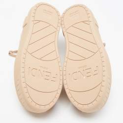 Pre Owned Fendi Beige Leather Fashion Show Platform Sneakers Size 39.5
