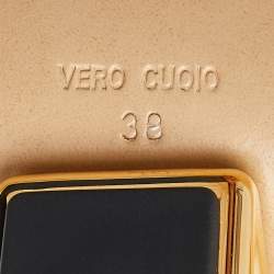 Pre Owned Fendi Beige Leather Fendi First Slide Sandals Size 38