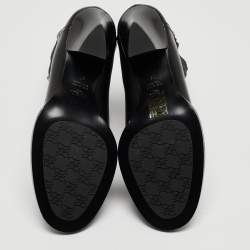 Pre Owned Fendi Black Leather and Canvas Ankle Boots Size 37