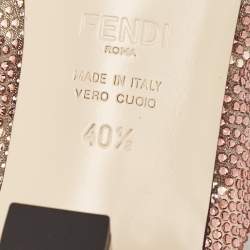 Pre Owned Fendi Multicolor Satin Embellished Mules Size 40.5