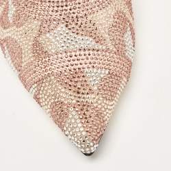 Pre Owned Fendi Multicolor Satin Embellished Mules Size 40.5