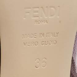 Fendi Multicolor Technical Mesh and Fabric Colibri Slingback Pumps Size 36