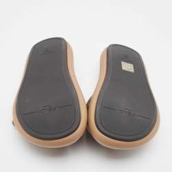 Fendi Brown Zucca Canvas FF Buckle Slides Size 36